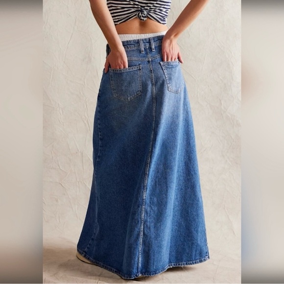 We The Free Come As You Are Maxi Denim Skirt Women’s Size 6 - Picture 3 of 11